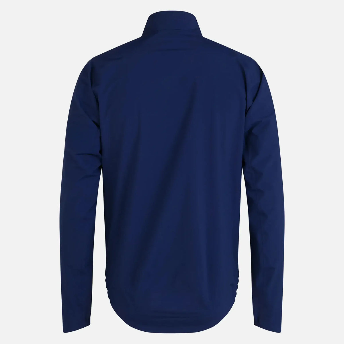 Navy blue long-sleeve shirt with a sleek, tailored fit and classic collar design.