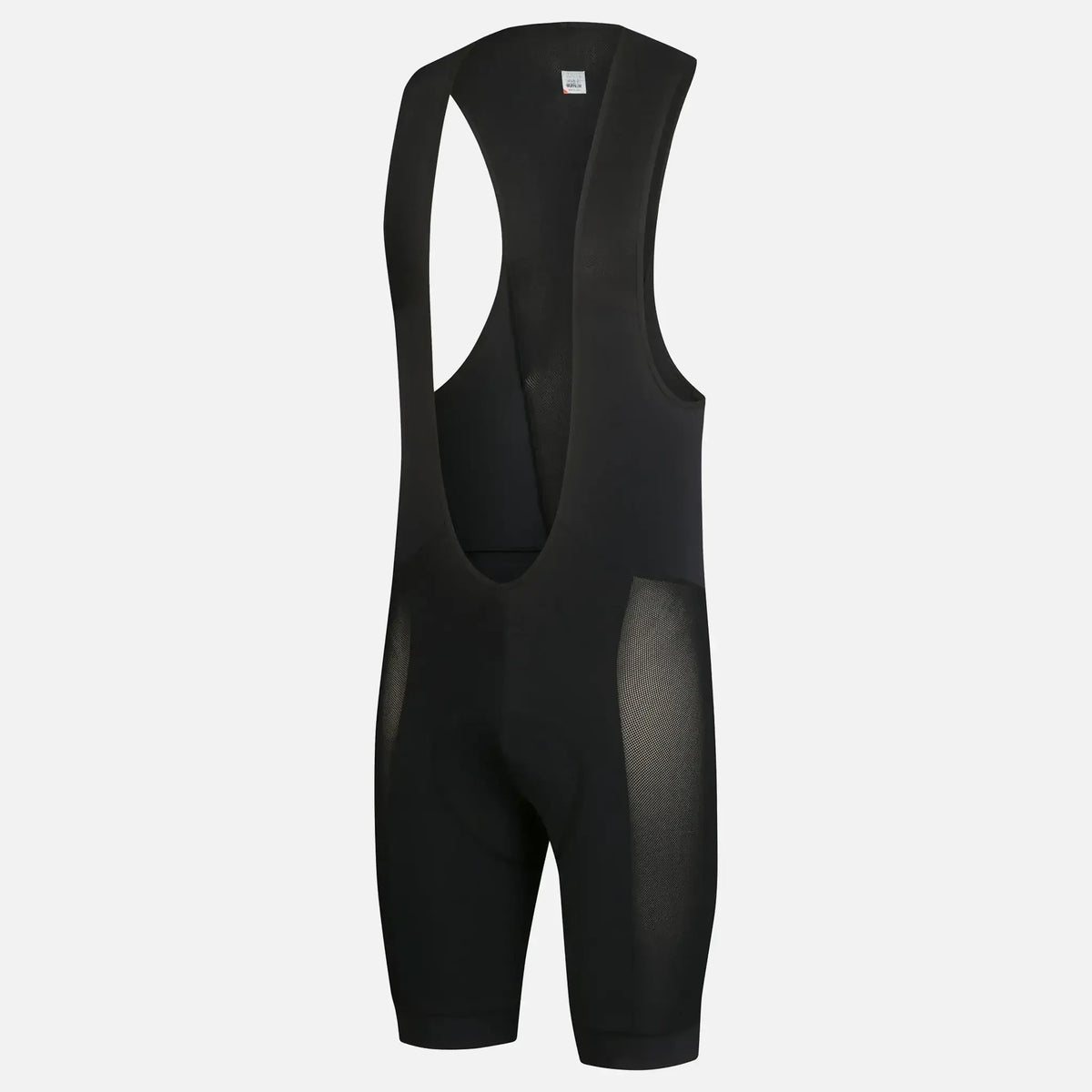 Black cycling bib shorts with mesh panels for breathability and comfort