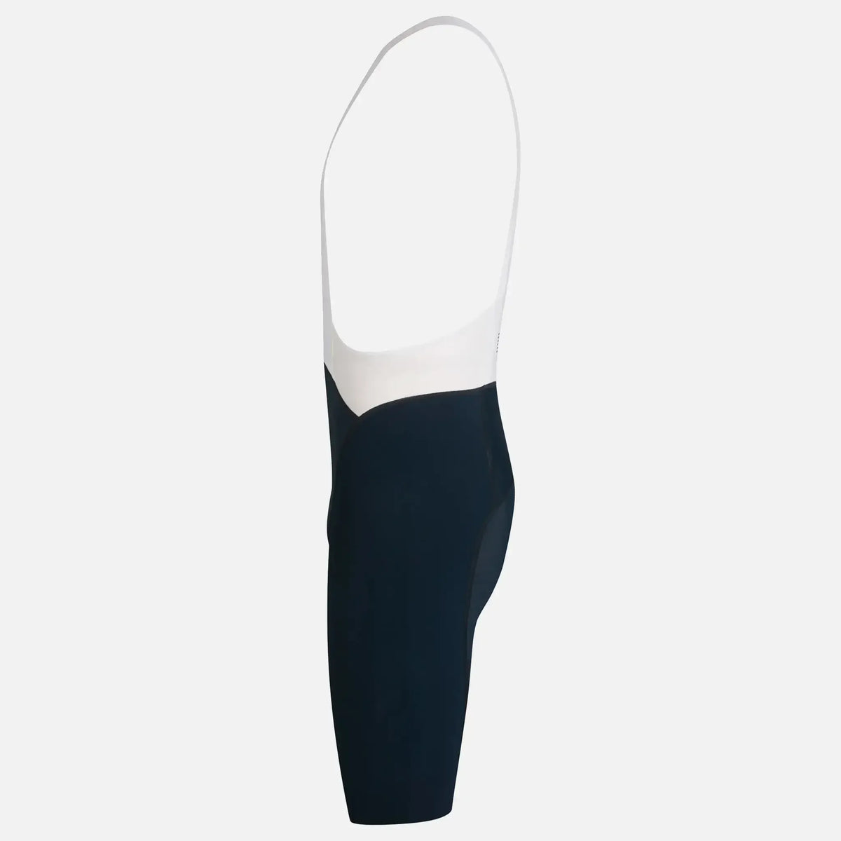 Black and white cycling bib shorts with ergonomic design