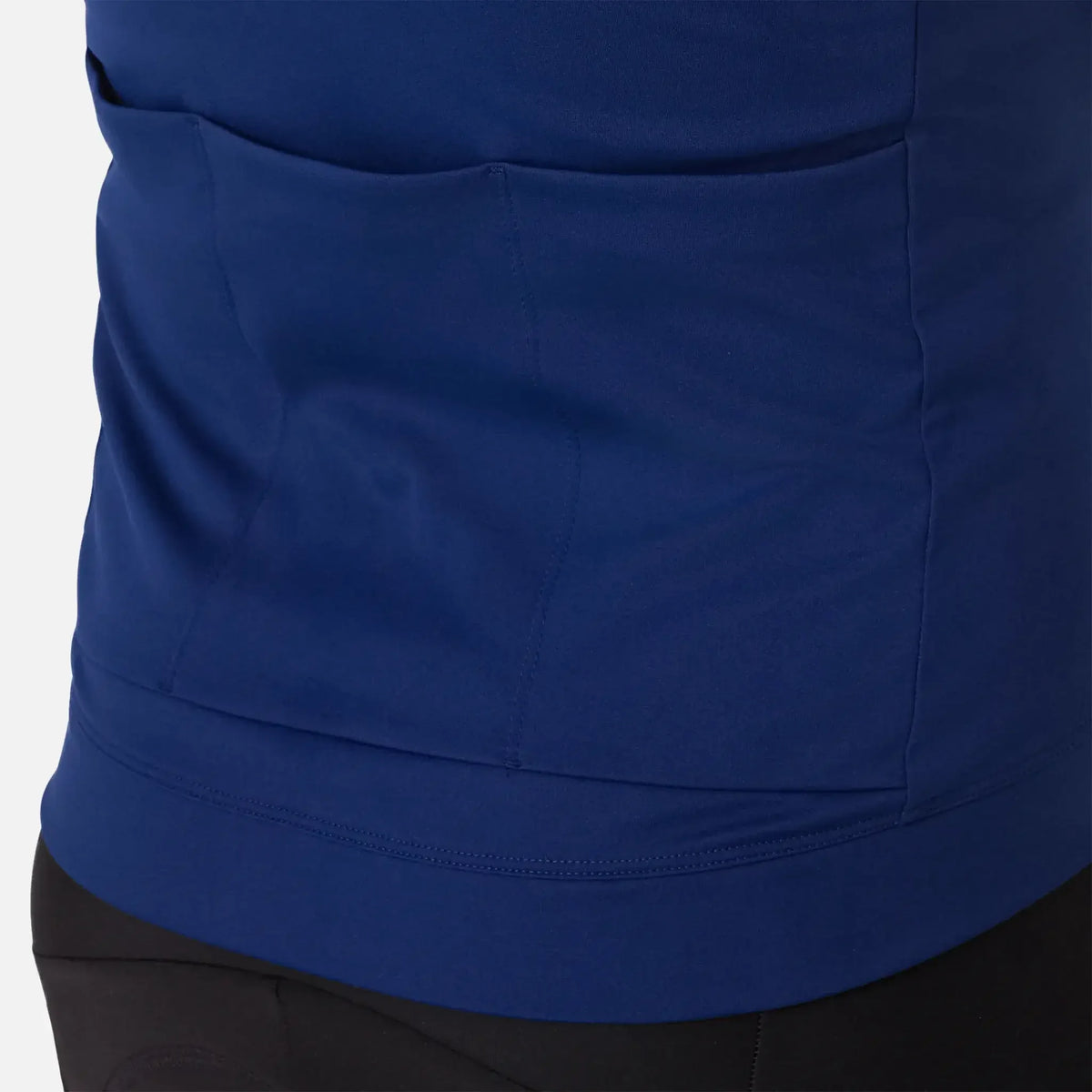 Blue athletic top with sleek stitching and fitted design for active wear comfort