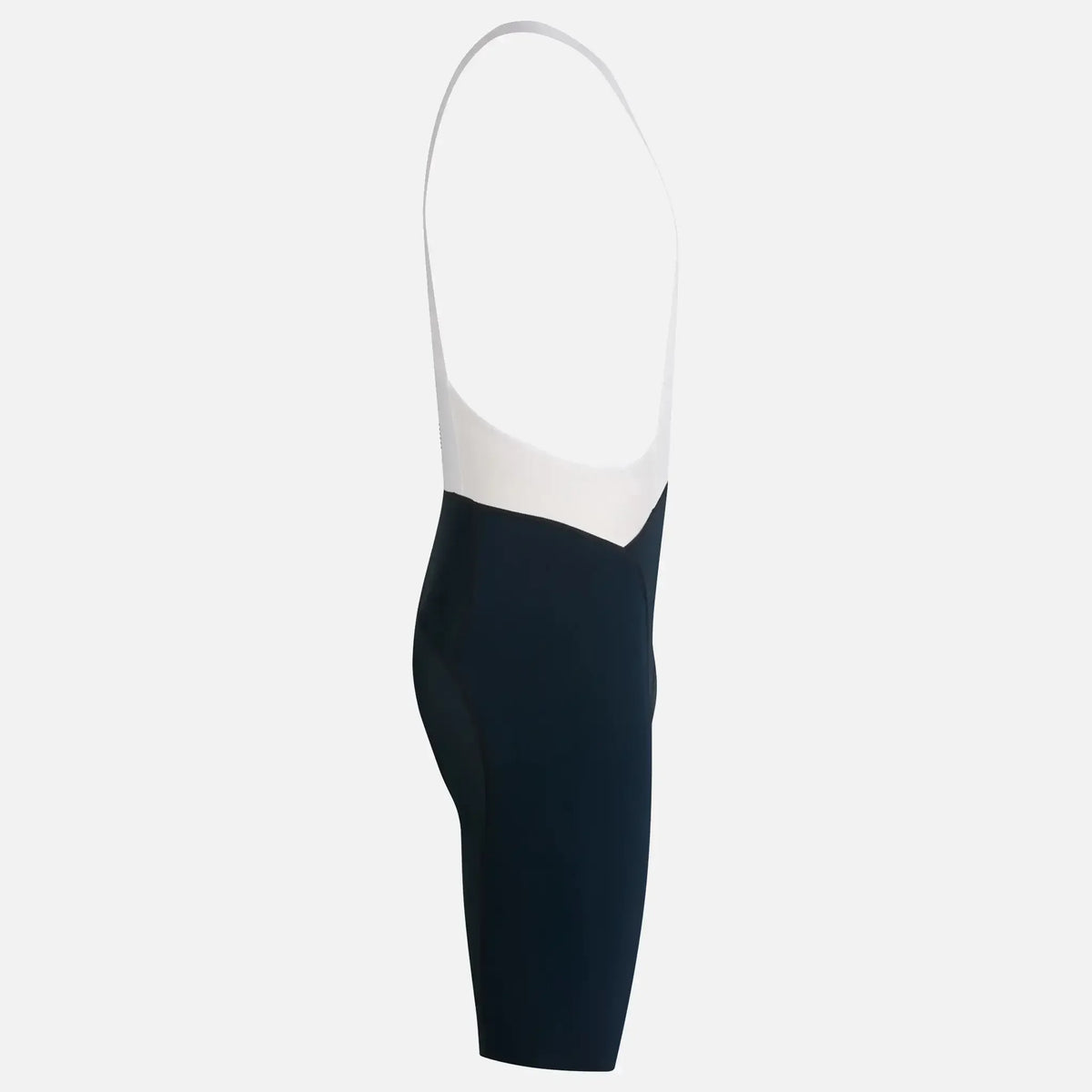 Black and white cycling bib shorts with ergonomic design